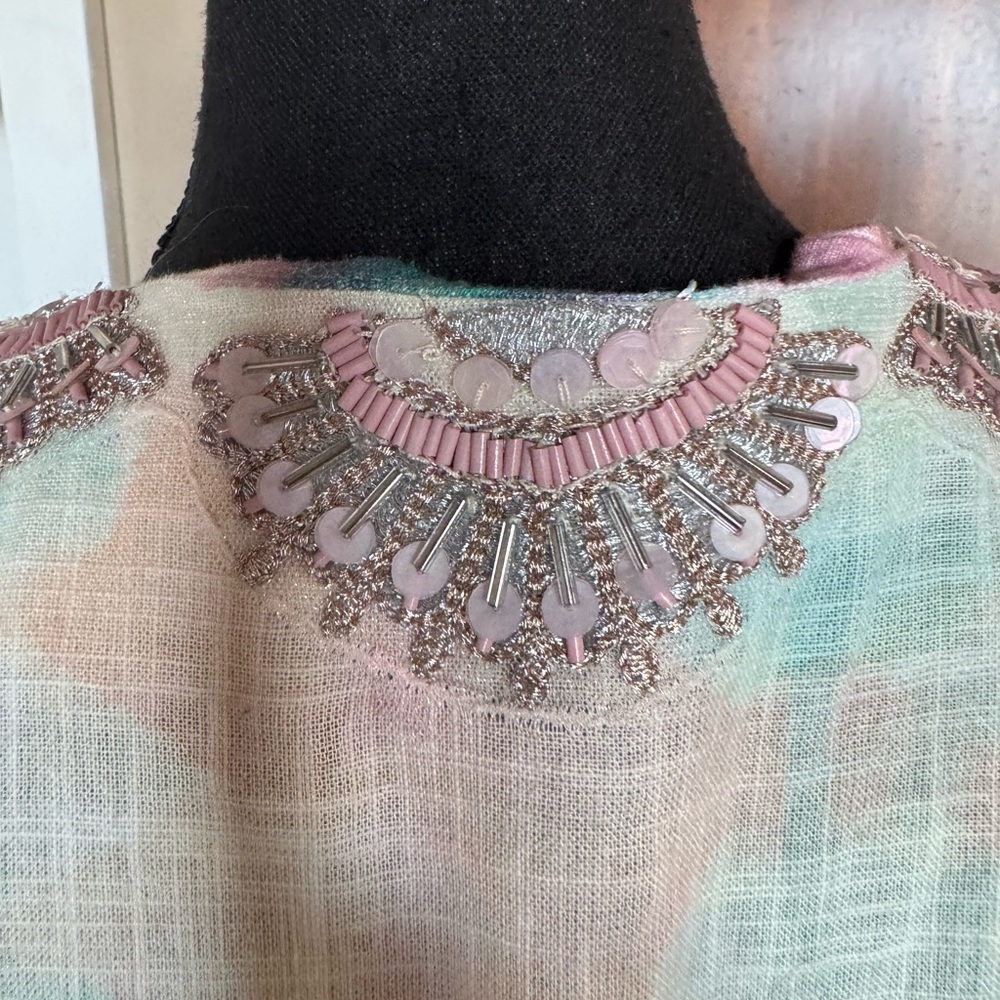 Soft Surroundings Pastel Tie Dye Beaded Tunic‎ Top - Picture 6 of 15
